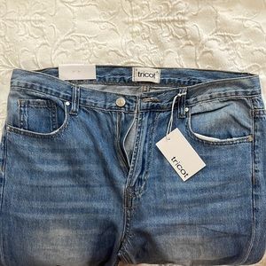 Tricot high-rise cropped straight jeans
